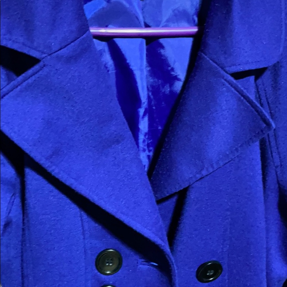 Blue Button Trench Coat